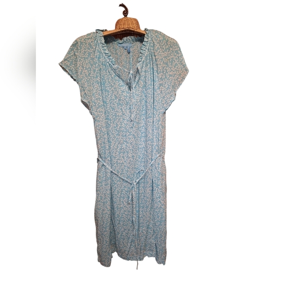 Draper James RSVP Women's Flutter Sleeve Dress Ladies Large Lined Blue Coquette - Picture 4 of 5